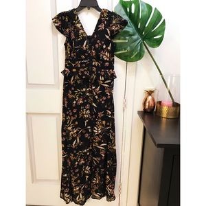 Cap Sleeve Print Maxi Dress